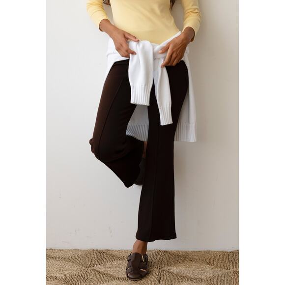 Donni. The Rib Brown Cotton Kick Flare Size XXL - Picture 1 of 5